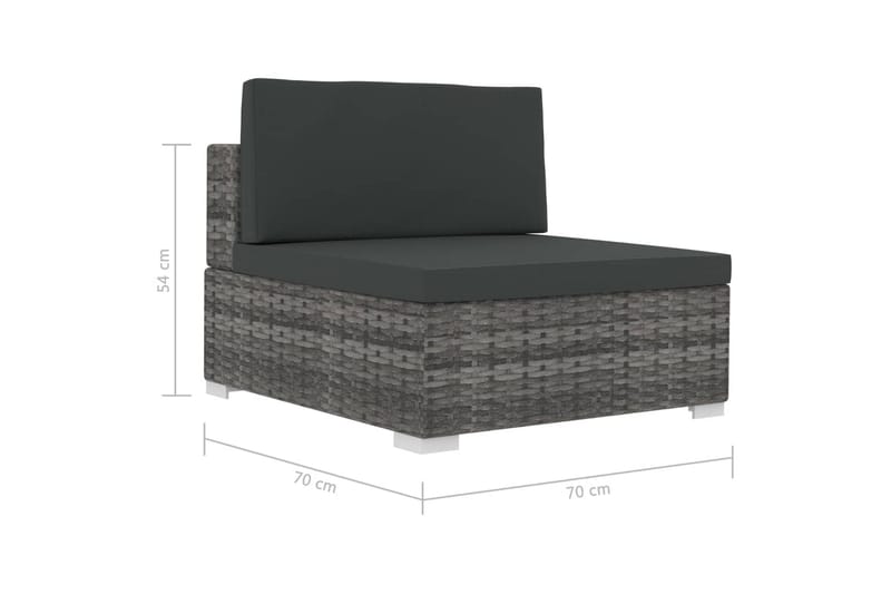 havesofasæt 4 dele med hynder polyrattan grå - Grå - Loungesofaer - Havesofaer & bænke