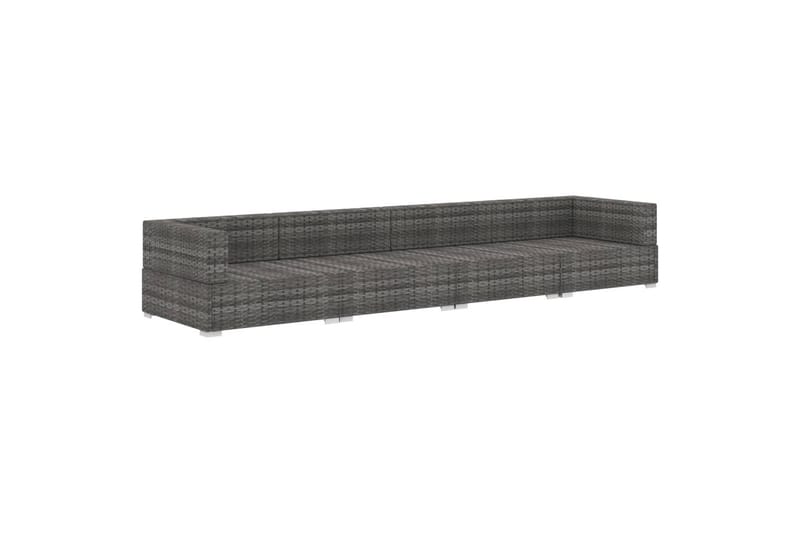havesofasæt 4 dele med hynder polyrattan grå - Grå - Havemøbler - Loungemøbler - Loungesofaer