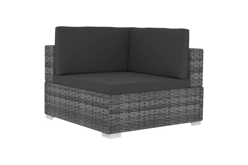 havesofasæt 4 dele med hynder polyrattan grå - Grå - Havemøbler - Loungemøbler - Loungesofaer