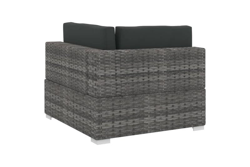 havesofasæt 4 dele med hynder polyrattan grå - Grå - Havemøbler - Loungemøbler - Loungesofaer