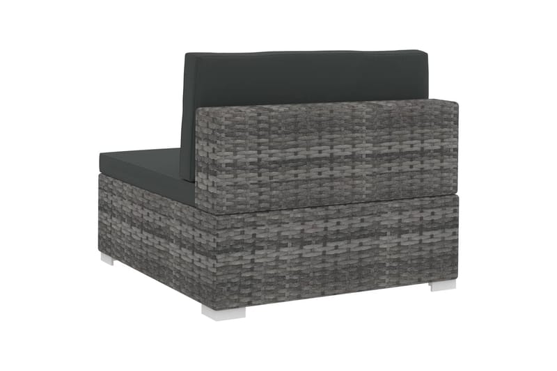 havesofasæt 4 dele med hynder polyrattan grå - Grå - Havemøbler - Loungemøbler - Loungesofaer