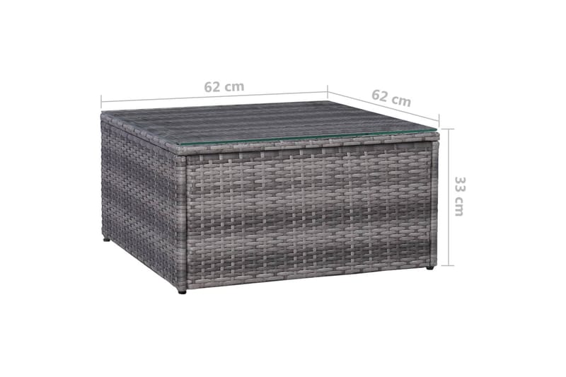 Havesofasæt 5 Dele Med Hynder Og Puder Polyrattan Grå - Grå - Havemøbler - Loungemøbler - Loungesofaer