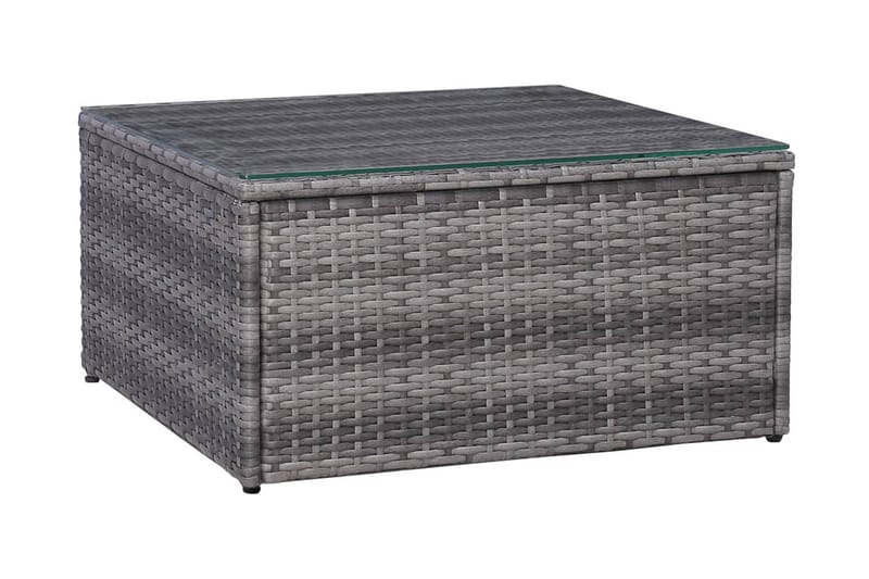 Havesofasæt 5 Dele Med Hynder Og Puder Polyrattan Grå - Grå - Havemøbler - Loungemøbler - Loungesofaer