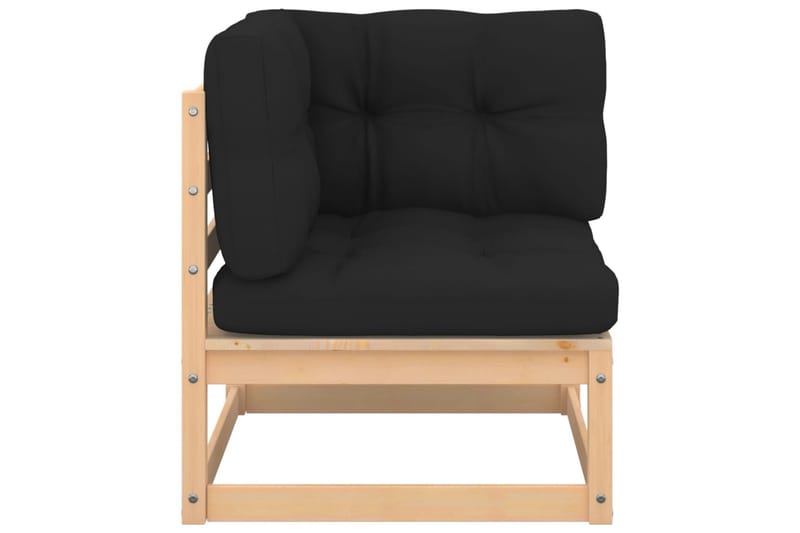 hjørnedel til havesofa med hynder massivt fyrretræ - Brun - Havemøbler - Loungemøbler - Loungesofaer