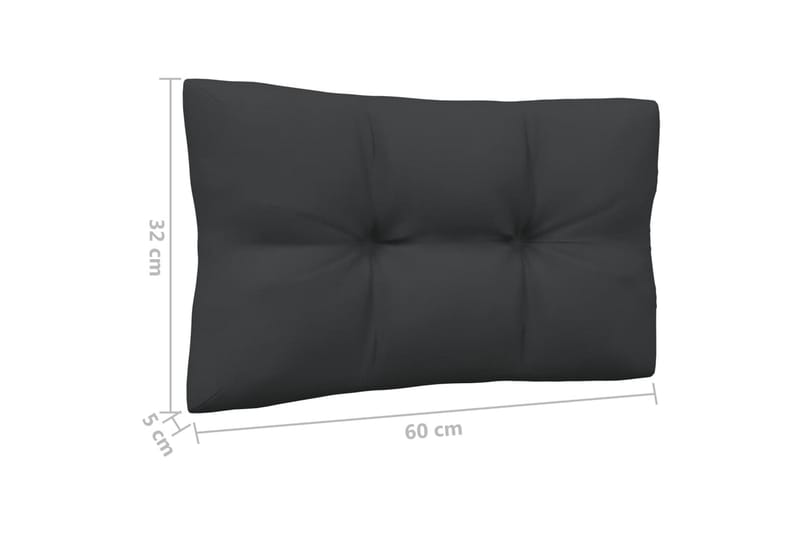 hjørnedel til havesofa med hynder massivt fyrretræ sort - Sort - Havemøbler - Loungemøbler - Loungesofaer