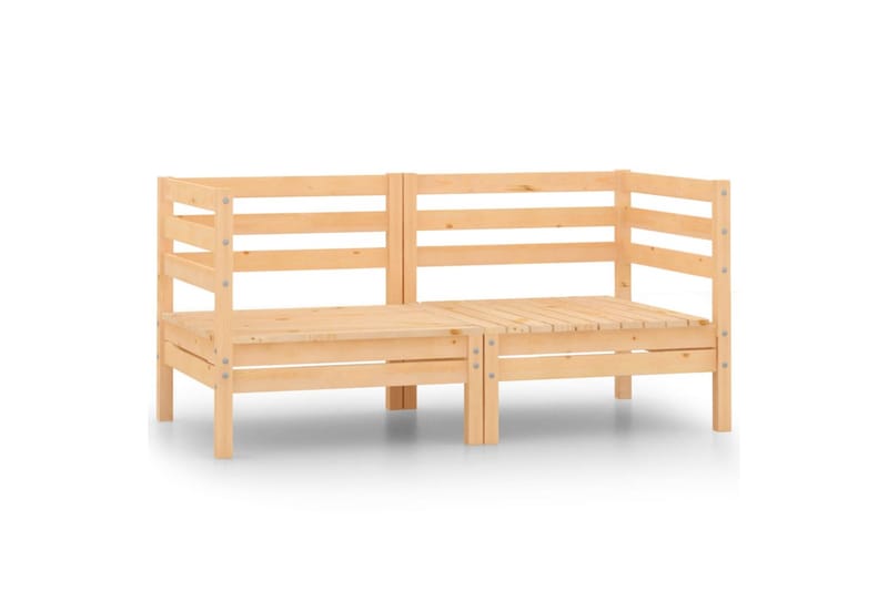 hjørnedele til havesofa 2 stk. massivt fyrretræ - Brun - Havemøbler - Loungemøbler - Loungesofaer