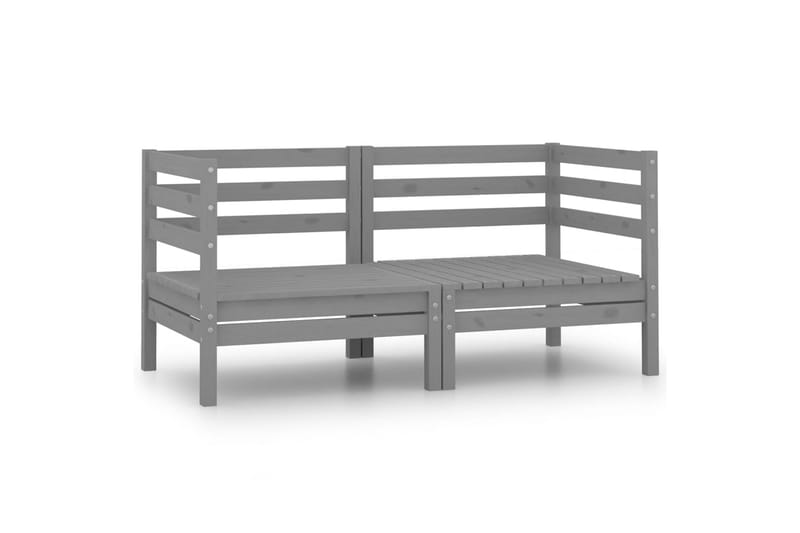 hjørnedele til havesofa 2 stk. massivt fyrretræ grå - Grå - Havemøbler - Loungemøbler - Loungesofaer