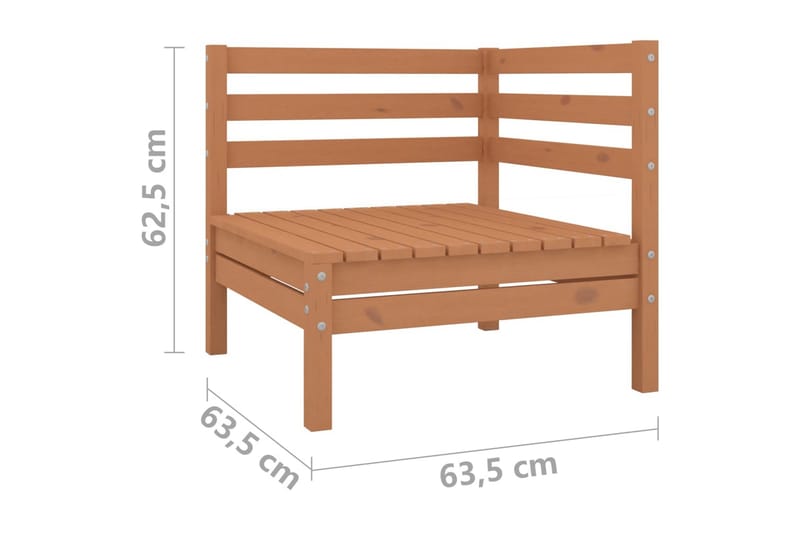 hjørnedele til havesofa 2 stk. massivt fyrretræ gyldenbrun - Brun - Loungesofaer - Havesofaer & bænke