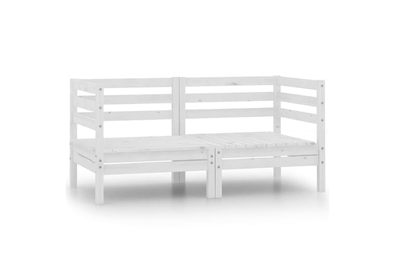 hjørnedele til havesofa 2 stk. massivt fyrretræ  hvid - Hvid - Havemøbler - Loungemøbler - Loungesofaer