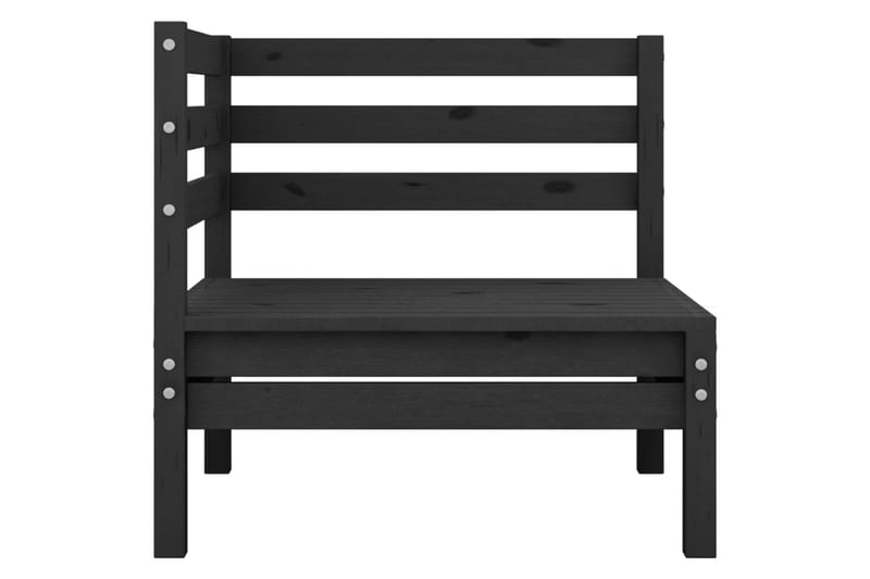 hjørnedele til havesofa 2 stk. massivt fyrretræ sort - Sort - Havemøbler - Loungemøbler - Loungesofaer