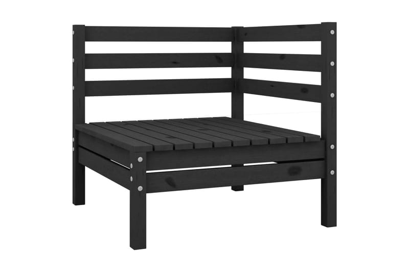 hjørnedele til havesofa 2 stk. massivt fyrretræ sort - Sort - Havemøbler - Loungemøbler - Loungesofaer