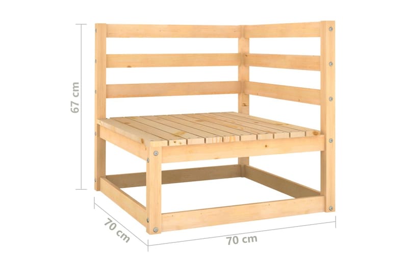 hjørnedele til havesofa 2 stk. med hynder massivt fyrretræ - Brun - Loungesofaer - Havesofaer & bænke