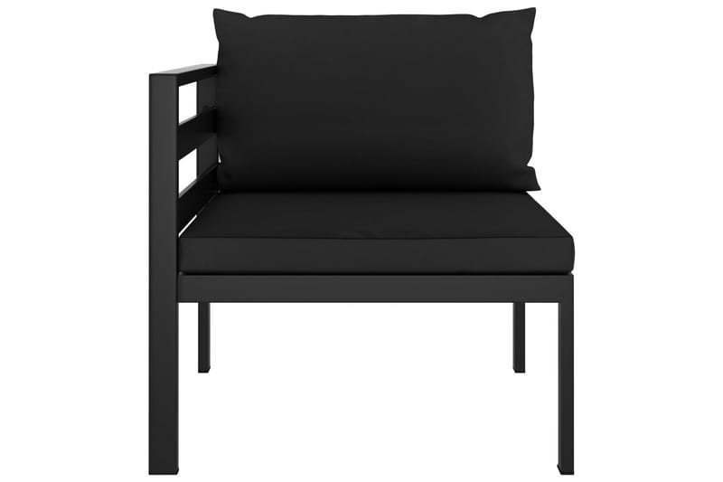 Hjørnesæde Til Sofa 1 Stk. med Hynder Aluminium Antracitgrå - Grå - Havemøbler - Loungemøbler - Loungesofaer