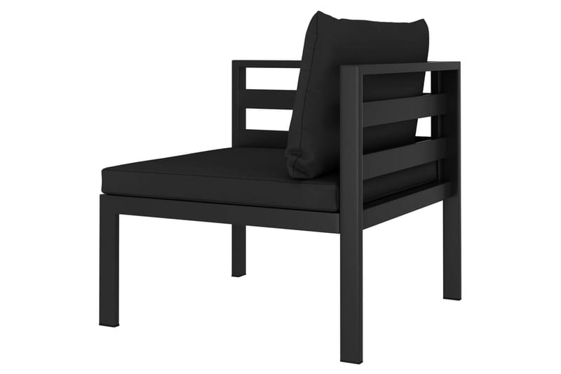 Hjørnesæde Til Sofa 1 Stk. med Hynder Aluminium Antracitgrå - Grå - Havemøbler - Loungemøbler - Loungesofaer
