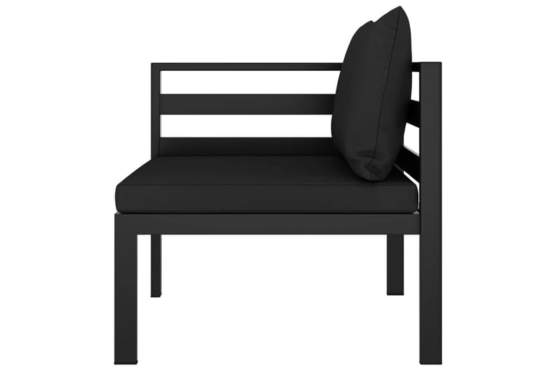 Hjørnesæde Til Sofa 1 Stk. med Hynder Aluminium Antracitgrå - Grå - Havemøbler - Loungemøbler - Loungesofaer