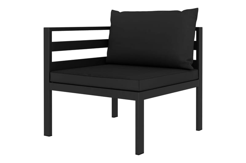 Hjørnesæde Til Sofa 1 Stk. med Hynder Aluminium Antracitgrå - Grå - Havemøbler - Loungemøbler - Loungesofaer