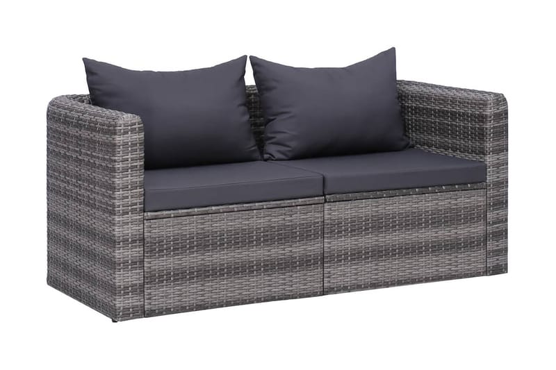 Hjørnesofaer Til Haven 2 Stk. Grå Polyrattan - Grå - Havemøbler - Loungemøbler - Loungesofaer