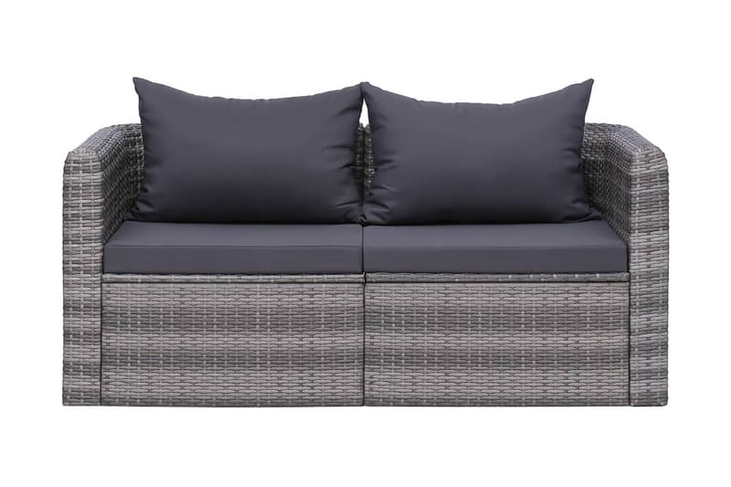 Hjørnesofaer Til Haven 2 Stk. Grå Polyrattan - Grå - Havemøbler - Loungemøbler - Loungesofaer