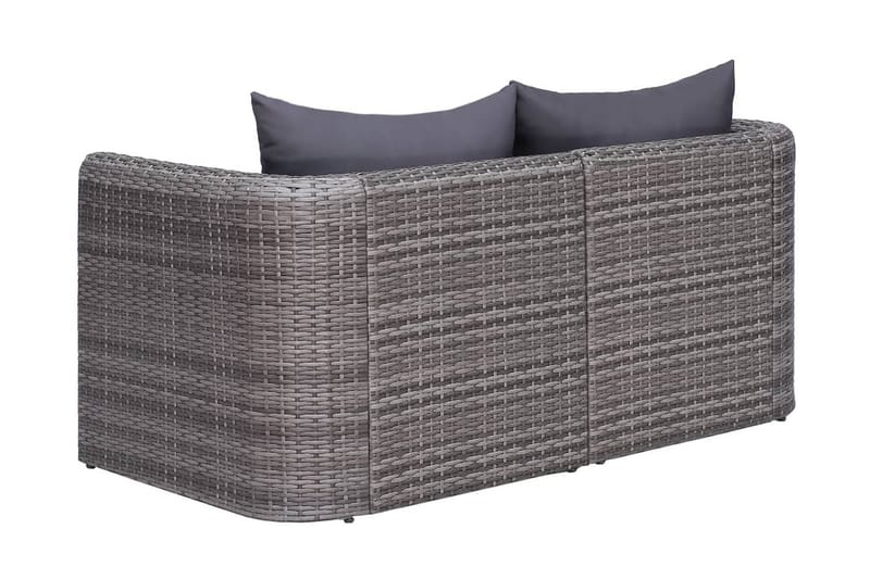 Hjørnesofaer Til Haven 2 Stk. Grå Polyrattan - Grå - Havemøbler - Loungemøbler - Loungesofaer