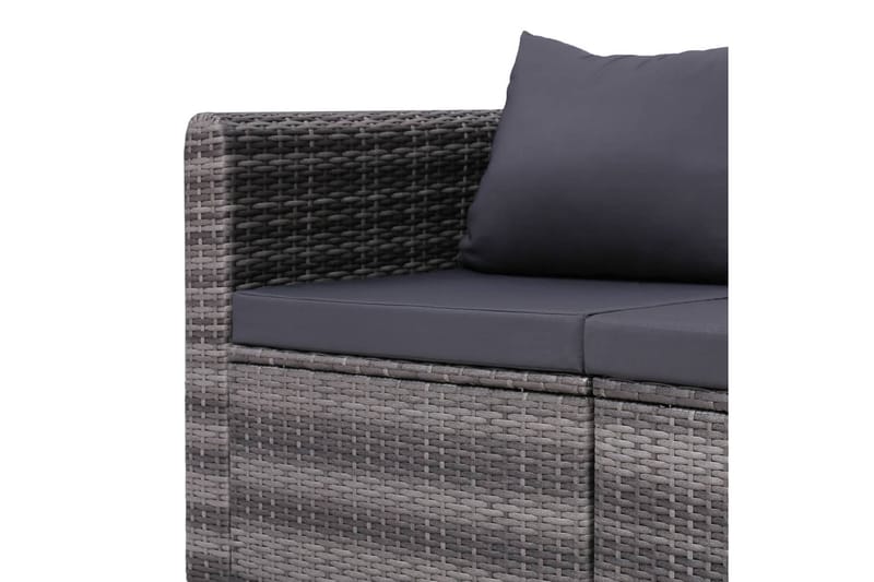 Hjørnesofaer Til Haven 2 Stk. Grå Polyrattan - Grå - Havemøbler - Loungemøbler - Loungesofaer