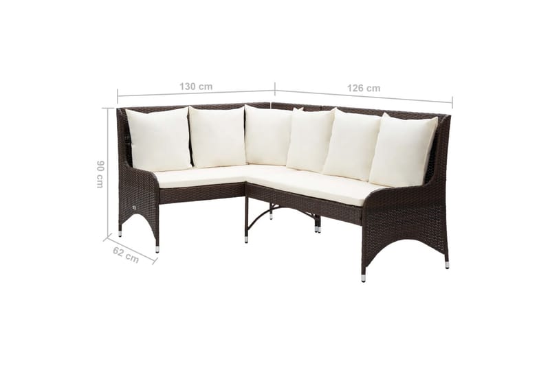 hjørnesofaer til haven 2 stk. polyrattan brun - Brun - Havemøbler - Loungemøbler - Loungesofaer