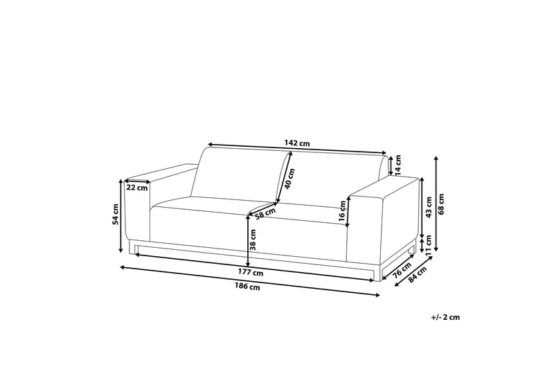 Hughen 3-Pers. Sofa - Beige/Sort - Havemøbler - Loungemøbler - Loungesofaer