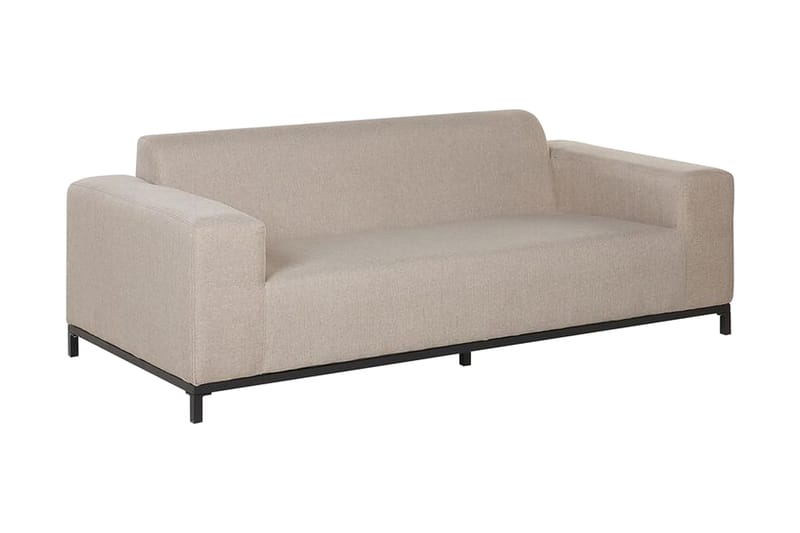 Hughen 3-Pers. Sofa - Beige/Sort - Havemøbler - Loungemøbler - Loungesofaer