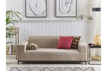 Hughen 3-Pers. Sofa - Beige/Sort - Havemøbler - Loungemøbler - Loungesofaer