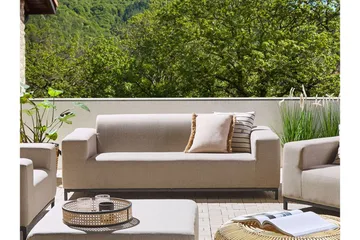 Hughen 3-Pers. Sofa - Beige/Sort - Havemøbler - Loungemøbler - Loungesofaer