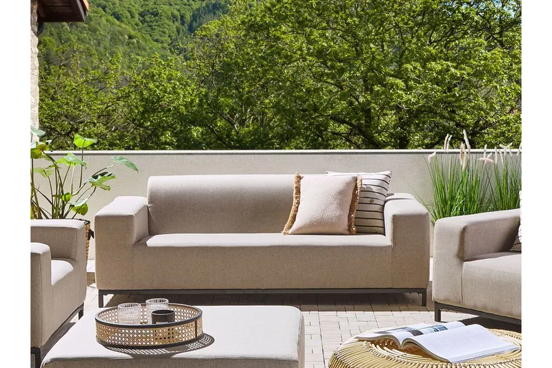 Hughen 3-Pers. Sofa - Beige/Sort - Havemøbler - Loungemøbler - Loungesofaer