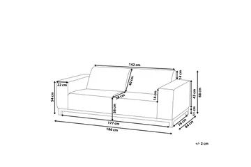 Hughen 3-Pers. Sofa - Beige/Sort - Havemøbler - Loungemøbler - Loungesofaer