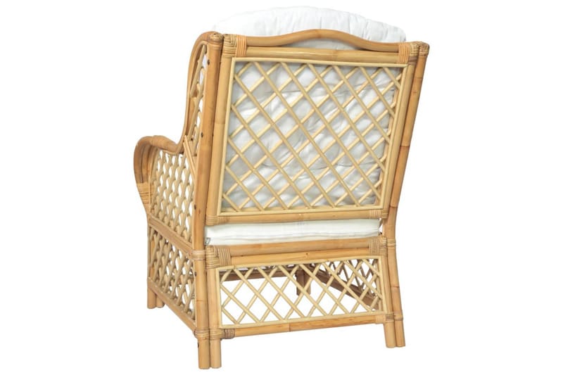 lænestol med hynde naturlig rattan og hør - Brun - Havemøbler - Loungemøbler - Loungesofaer