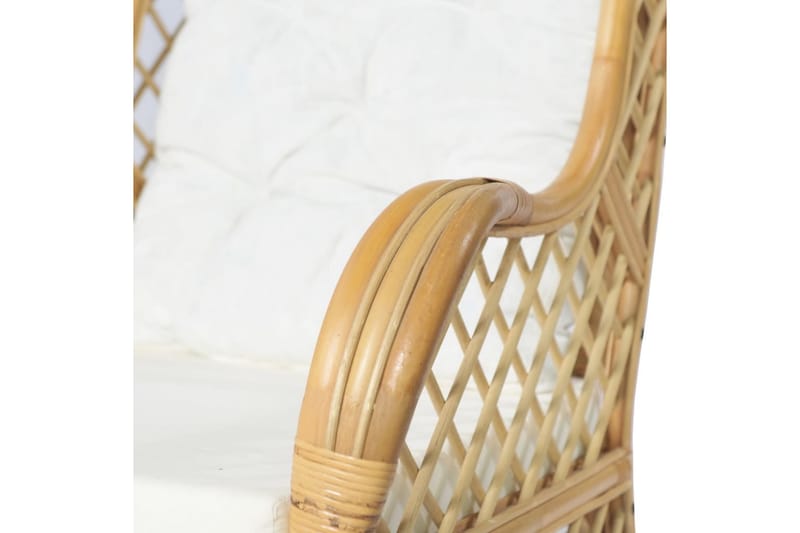 lænestol med hynde naturlig rattan og hør - Brun - Havemøbler - Loungemøbler - Loungesofaer
