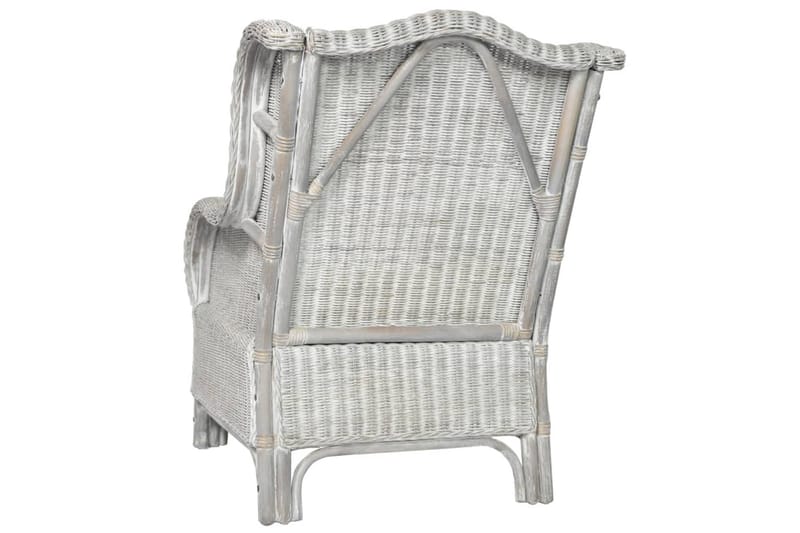 lænestol med hynde naturlig rattan og hør grå - Grå - Loungesofaer - Havesofaer & bænke