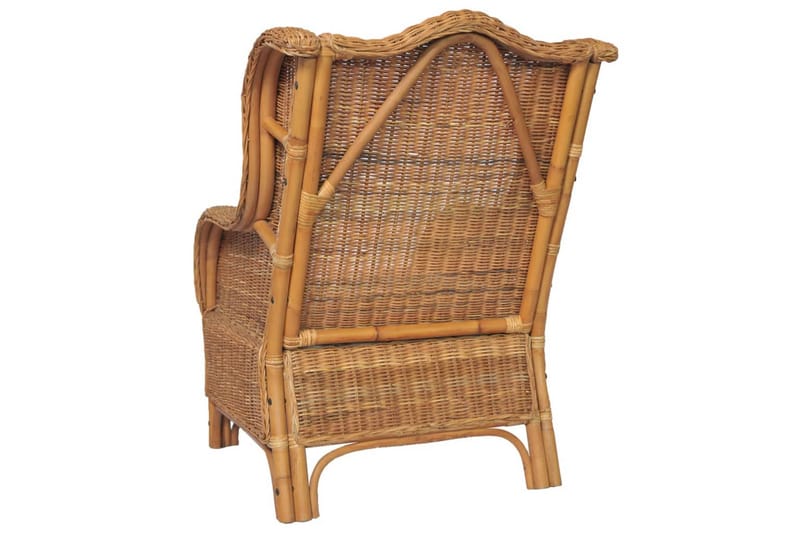 lænestol med hynde naturlig rattan og hør lysebrun - Brun - Havemøbler - Loungemøbler - Loungesofaer