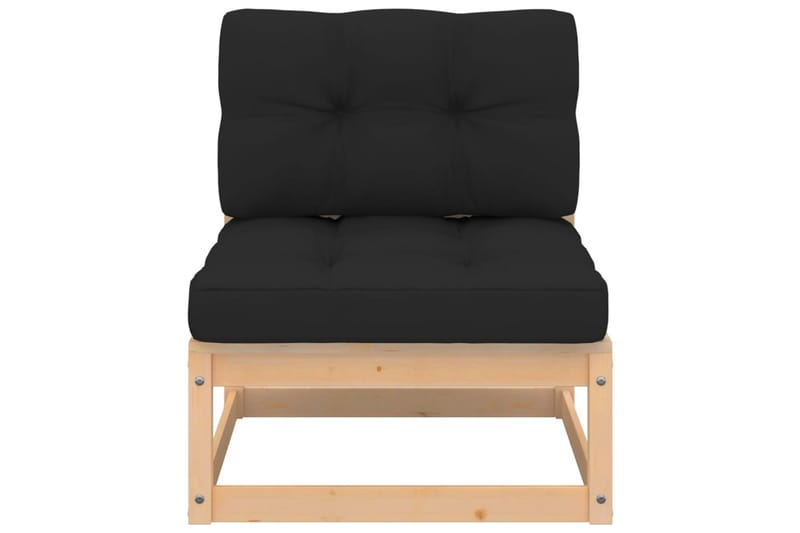 midterdel til havesofa med hynder massivt fyrretræ - Brun - Havemøbler - Loungemøbler - Loungesofaer