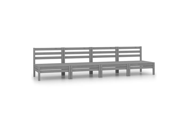 midterdele til havesofaer 4 stk. massivt fyrretræ grå - Grå - Havemøbler - Loungemøbler - Loungesofaer