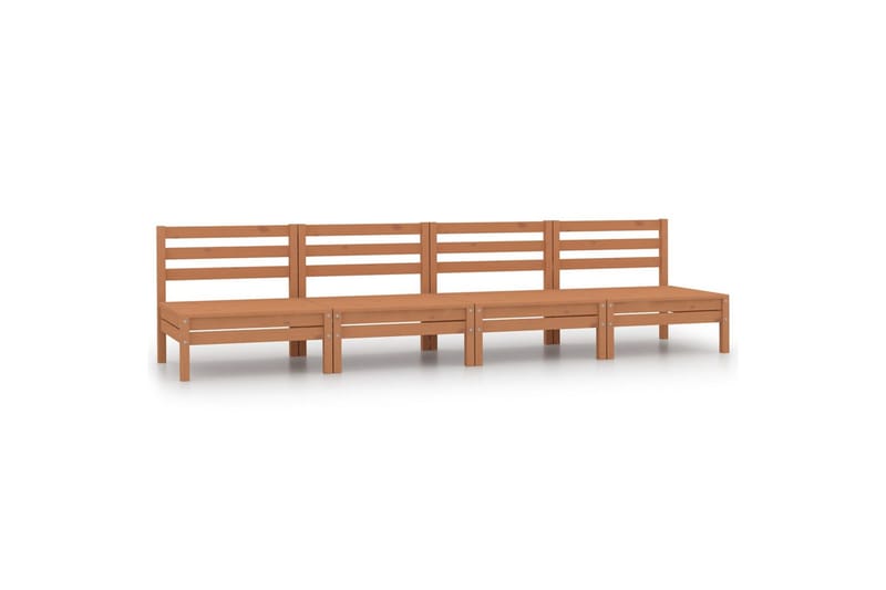 midterdele til havesofaer 4 stk. massivt fyrretræ gyldenbrun - Brun - Havemøbler - Loungemøbler - Loungesofaer