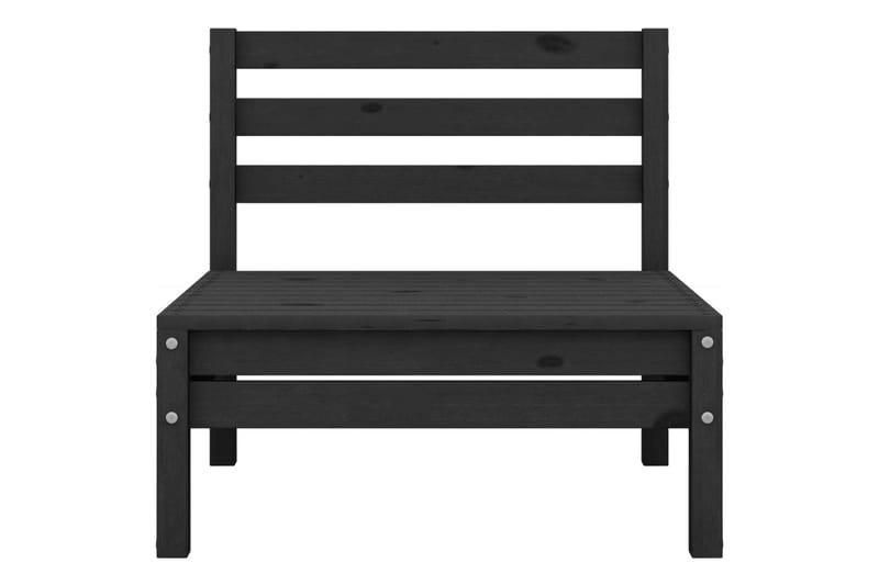 midterdele til havesofaer 4 stk. massivt fyrretræ sort - Sort - Havemøbler - Loungemøbler - Loungesofaer