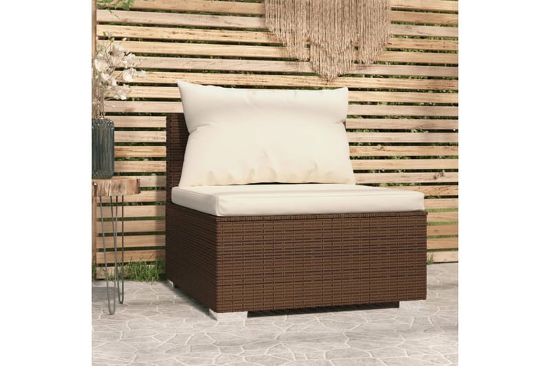 midtersæde til havesofa med hynder polyrattan brun - Brun - Havemøbler - Loungemøbler - Loungesofaer