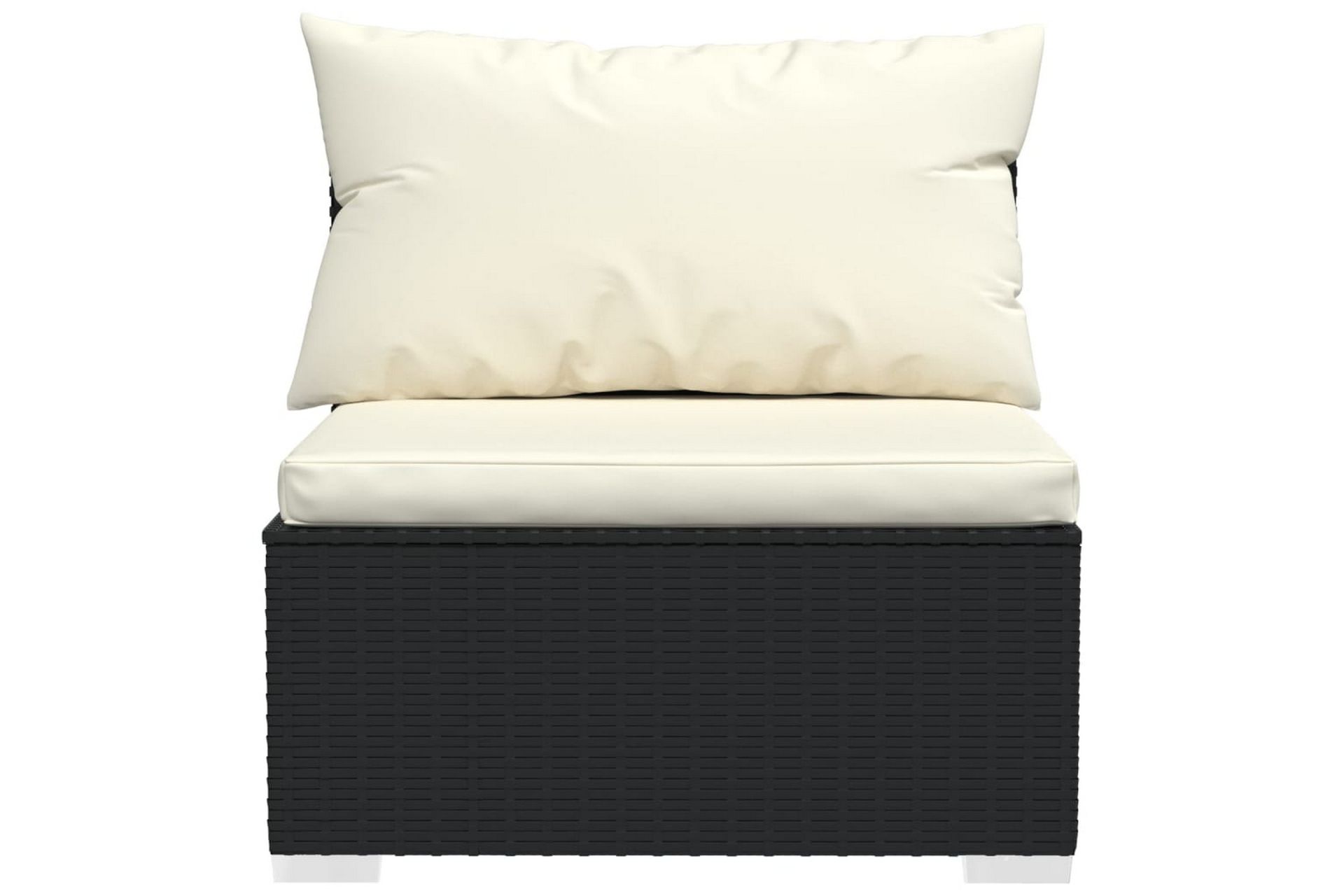 midtersæde til havesofa med hynder polyrattan sort - Sort - Havemøbler - Loungemøbler - Loungesofaer