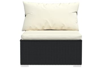 midtersæde til havesofa med hynder polyrattan sort - Sort - Havemøbler - Loungemøbler - Loungesofaer