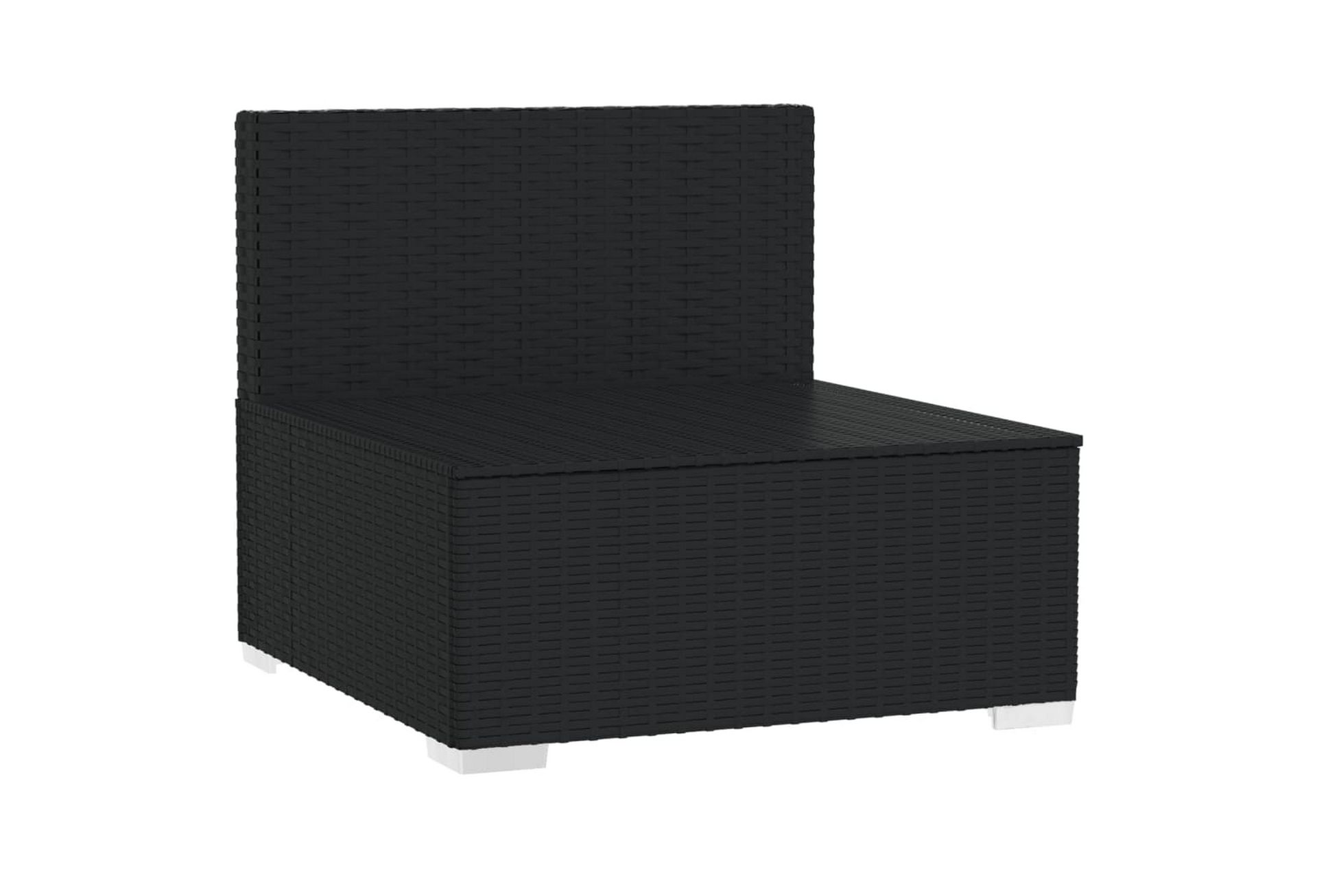 midtersæde til havesofa med hynder polyrattan sort - Sort - Havemøbler - Loungemøbler - Loungesofaer