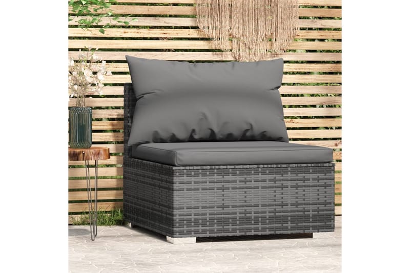 midtersæde til havesofa med hynder polyrattan grå - Grå - Havemøbler - Loungemøbler - Loungesofaer
