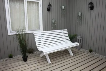 Norvald Havebænk 140 cm - Hvid - Havemøbler - Havesofaer & bænke - Udendørs bænk & havebænk