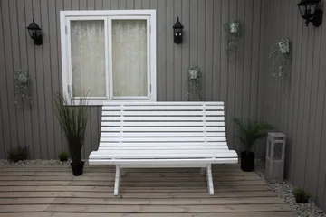 Norvald Havebænk 140 cm - Hvid - Havemøbler - Havesofaer & bænke - Udendørs bænk & havebænk