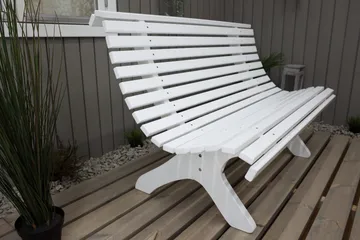 Norvald Havebænk 140 cm - Hvid - Havemøbler - Havesofaer & bænke - Udendørs bænk & havebænk