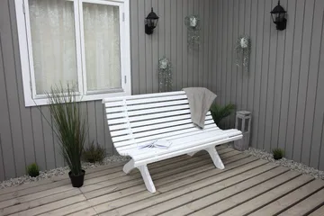 Norvald Havebænk 140 cm - Hvid - Havemøbler - Havesofaer & bænke - Udendørs bænk & havebænk