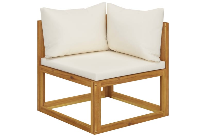 Sofasæt 2 dele med cremehvide hynder massivt akacietræ - Hvid - Havemøbler - Loungemøbler - Loungesofaer