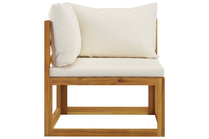 Sofasæt 2 dele med cremehvide hynder massivt akacietræ - Hvid - Havemøbler - Loungemøbler - Loungesofaer